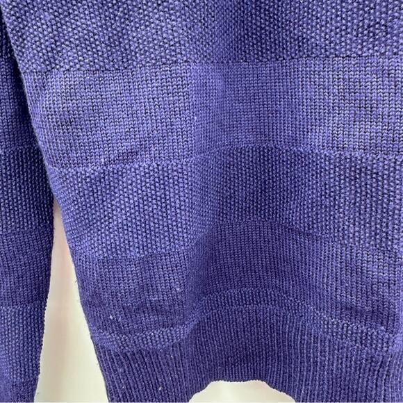 Nordstrom Men's 100% Extra Fine Merino‎ Wool Purple Striped V Neck Sweater Sz S - Picture 6 of 8